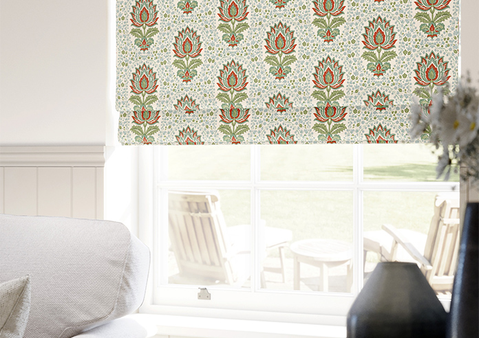 Petal & Block Lotus Blossom, Neem - Roman Blind - Image 5